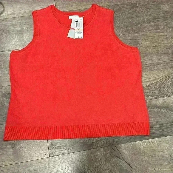 Charter Club Woman Red Sleeveless Sweater Tank - Size 2X - Picture 1 of 3